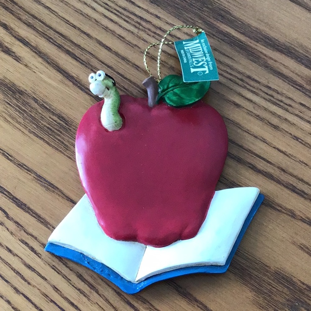 SALE Teacher Apple Ornament Room to Write Keepsake